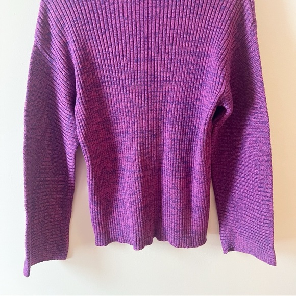 Urban Outfitters Purple Marled Ribbed Sweater Flared Sleeves Size Medium NEW - Picture 9 of 9